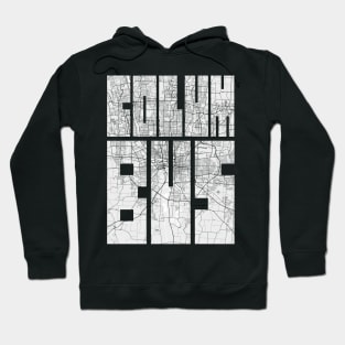 Columbus, Ohio, USA City Map Typography - Light Hoodie